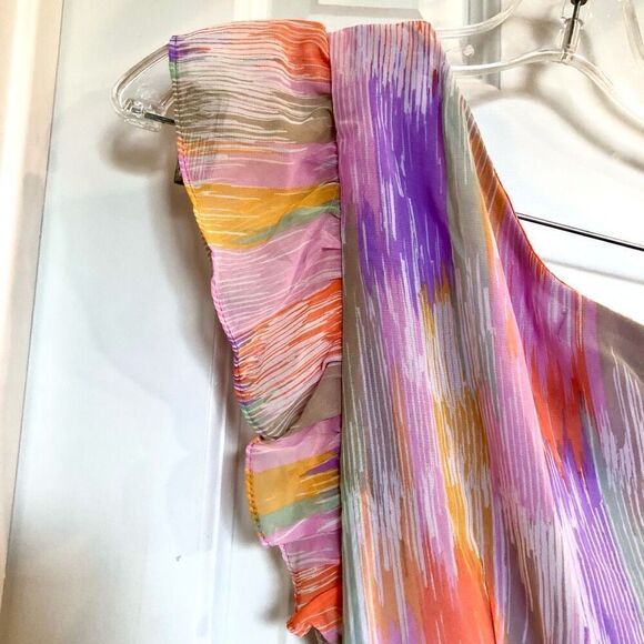 AQUA - NWT - 🎉3 X HP🎉 L Sz Small One-Shoulder Spring Print Midi Dress. ADORBS! - Picture 12 of 16